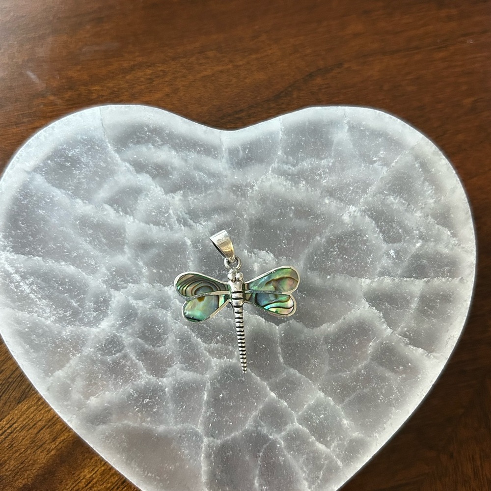 Sterling silver abalone dragon fly